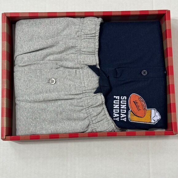 Life Is Good NWT Pajama Set Sz M Blue Grey Long Sleeve Henley And Knit Pants - Picture 2 of 9